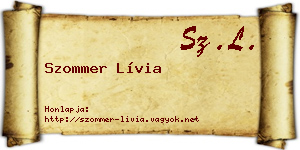 Szommer Lívia névjegykártya